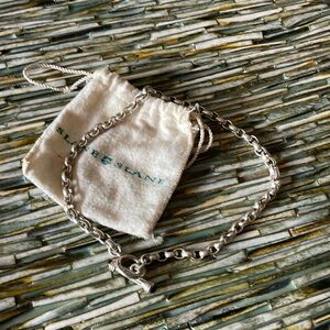 Slane Slane Garnet and Sterling Silver 16” toggle necklace